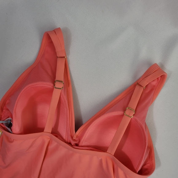 Kona Sol V-Neck Swimsuit PEACH 238216701 Size 20W - Picture 9 of 14